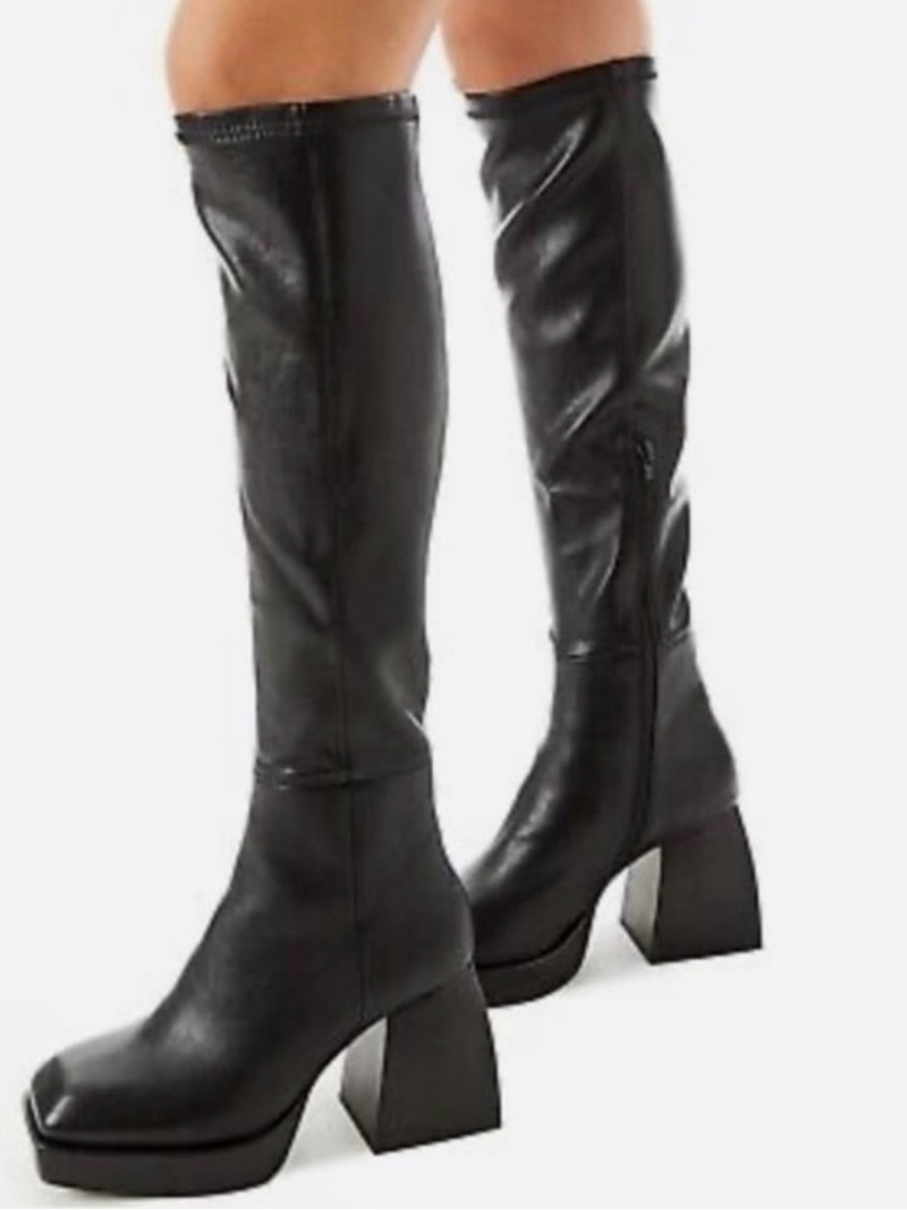 Dauphin Jeffrey Campbell Black Over-the-Knee Block Heel Boots